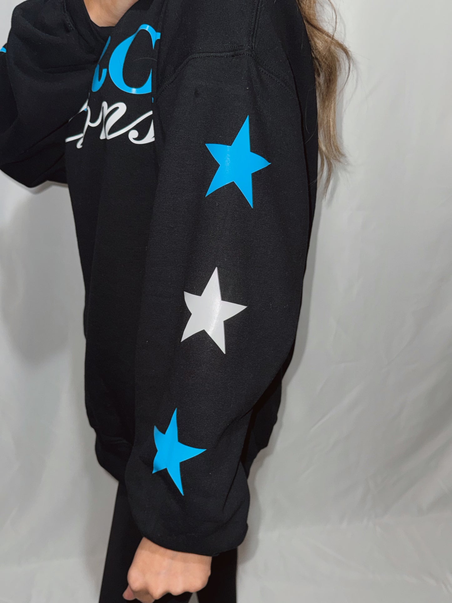 Detroit Lions Star Sleeve Crewneck - Black