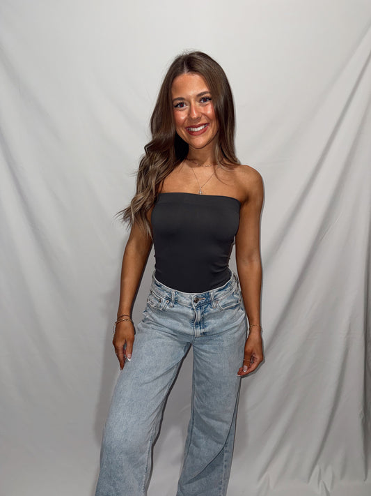 East Coast Strapless Bodysuit - Charcoal