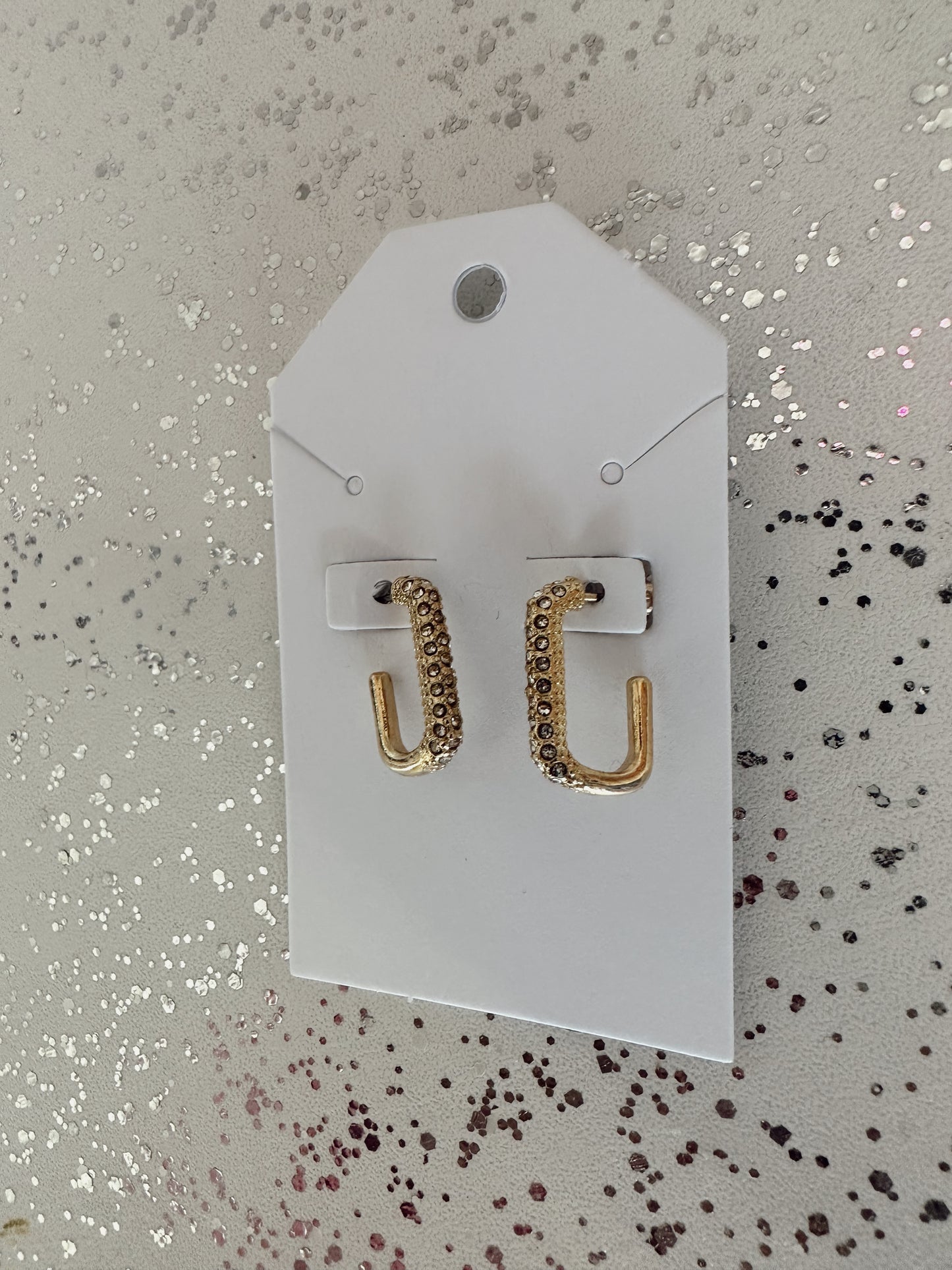 Rhinestone Oval Hoops