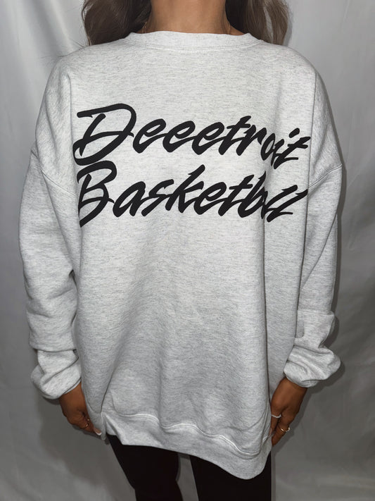 Deeetroit Basketball Puff Script Graphic Crewneck