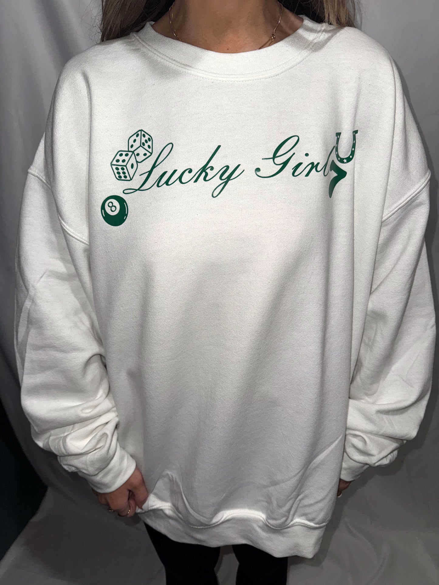 Lucky Girl Crewneck Sweatshirt (Front & Back)
