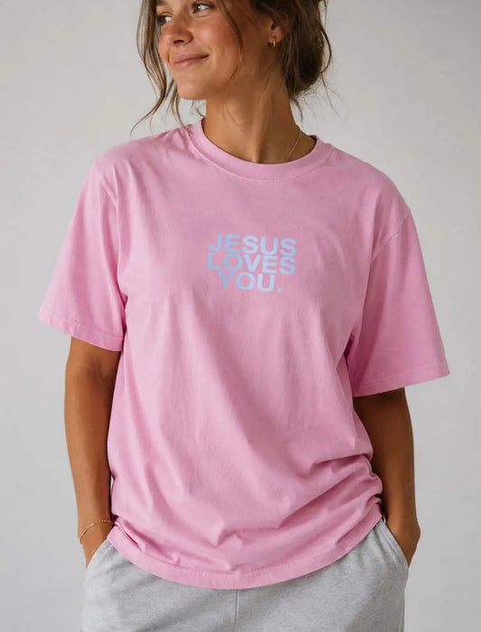 JESUS LOVES YOU (PINK) TEE