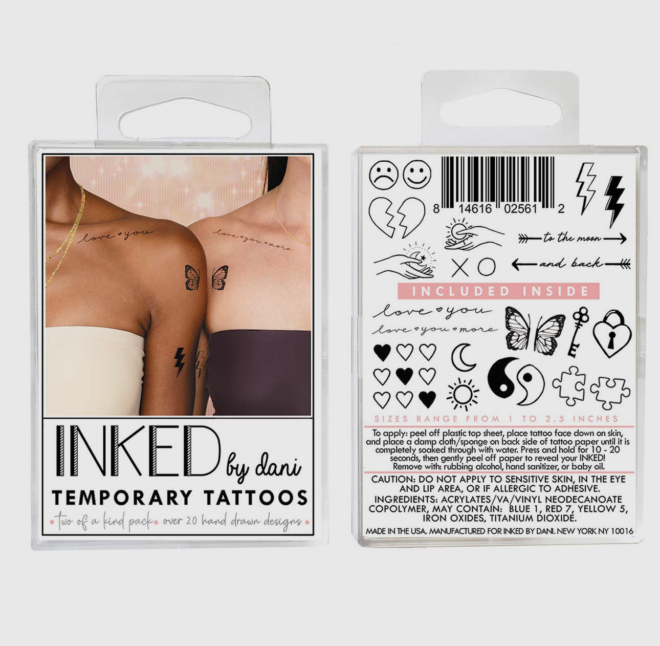INKED Temporary Tattoos - Two of A Kind