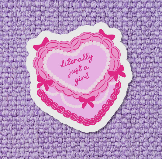 Literally Just A Girl Cake Sticker