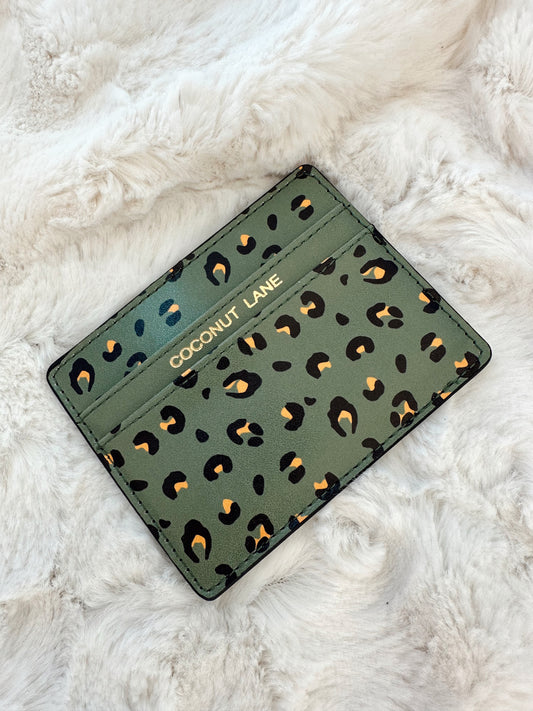 Card Holder - Green Leopard