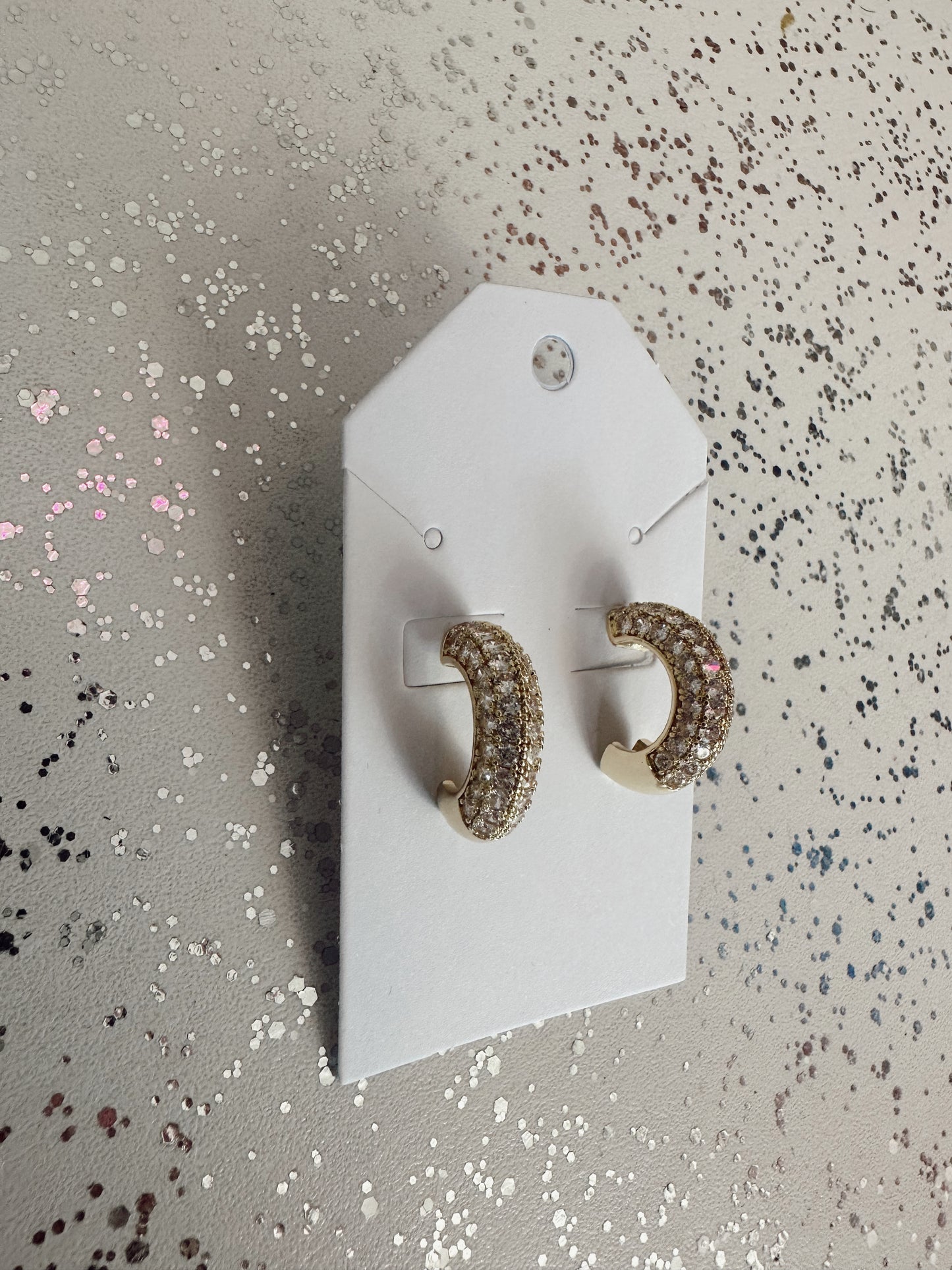 Chunky Rhinestone Hoops