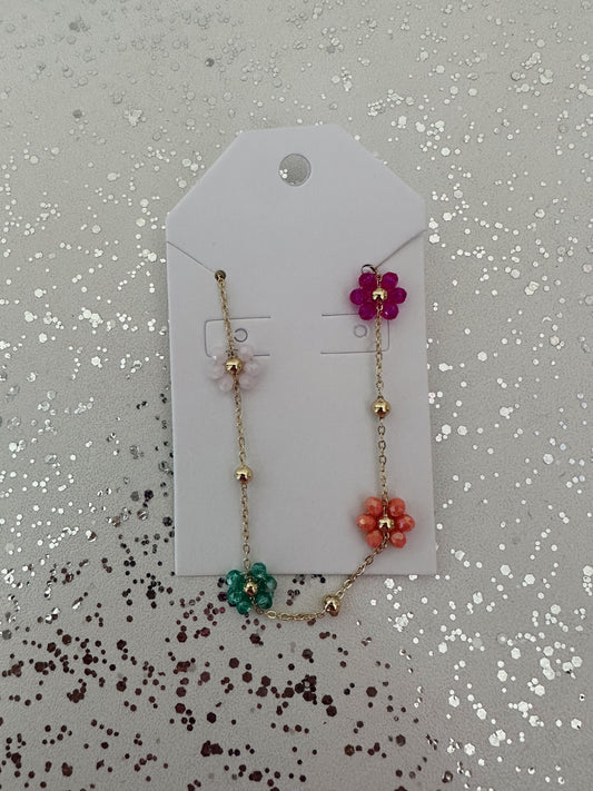 Multi Colored Dainty Flower Bracelet