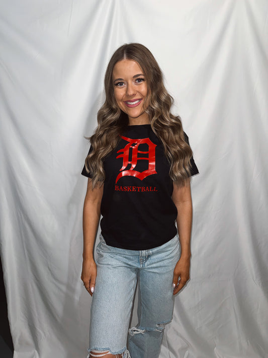 D Basketball Tee - Black (Normal & Baby Tee Options)