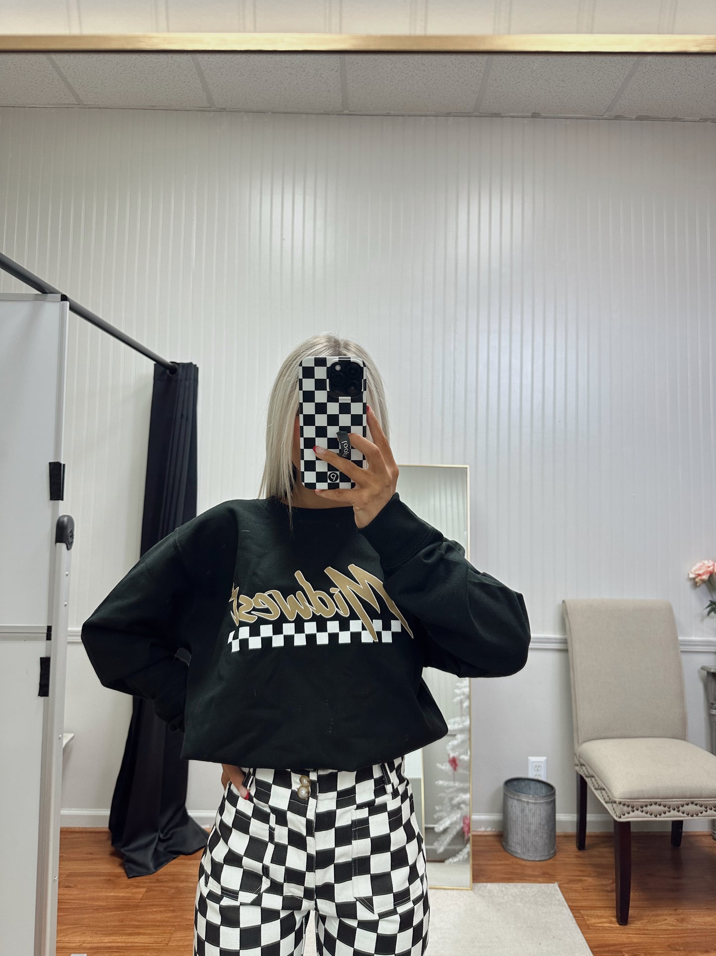 Midwest Checkered Crewneck