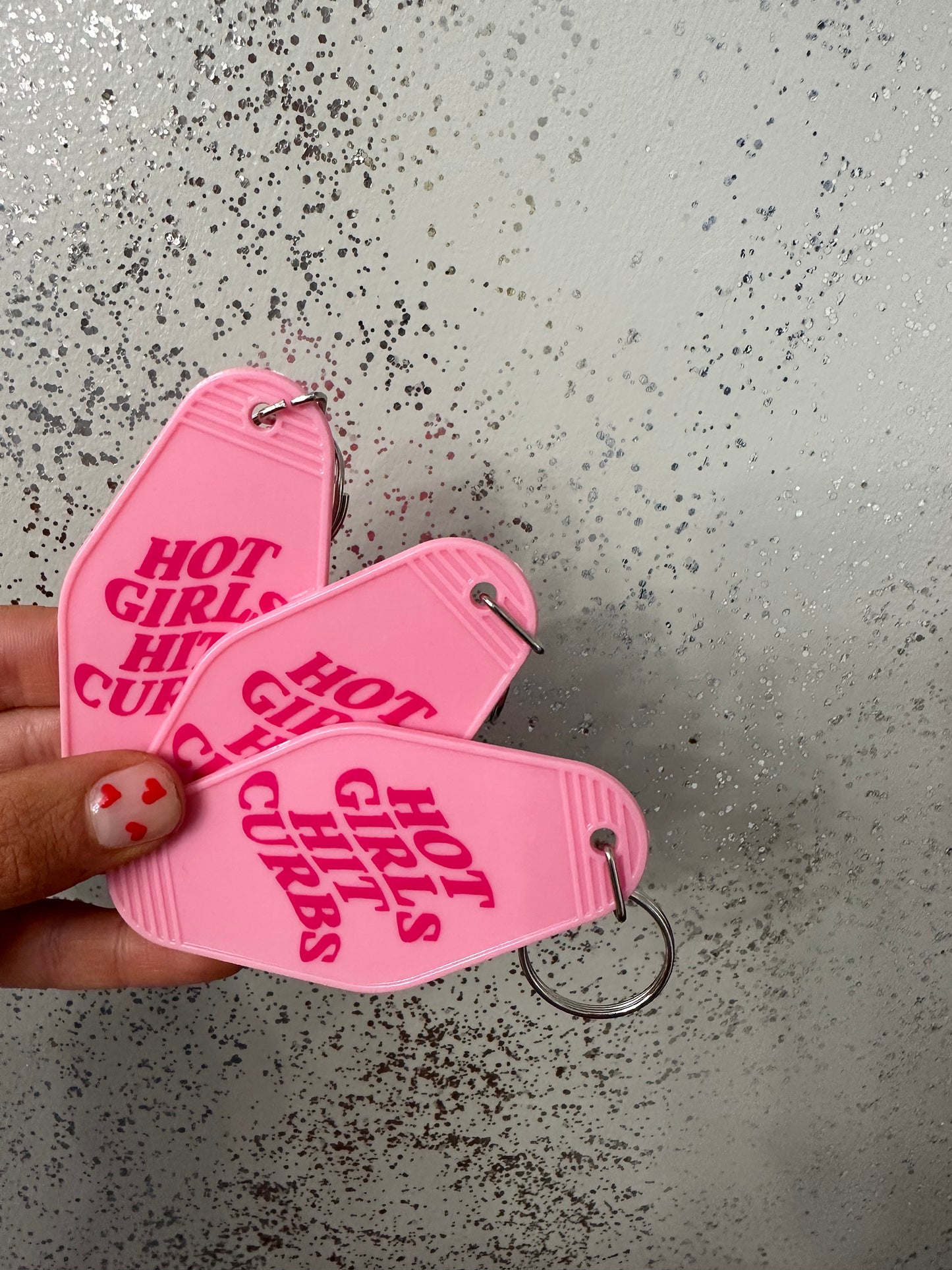 Hot Girls Hit Curbs Keychain