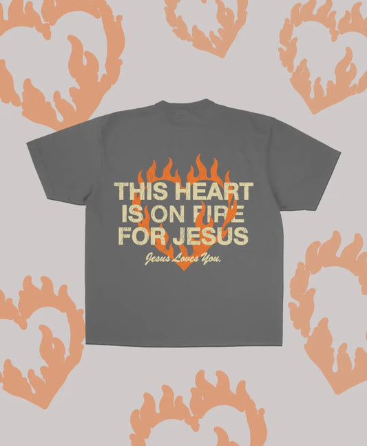JLY HEART ON FIRE TEE (PREORDER ARRIVES BEFORE CHRISTMAS)