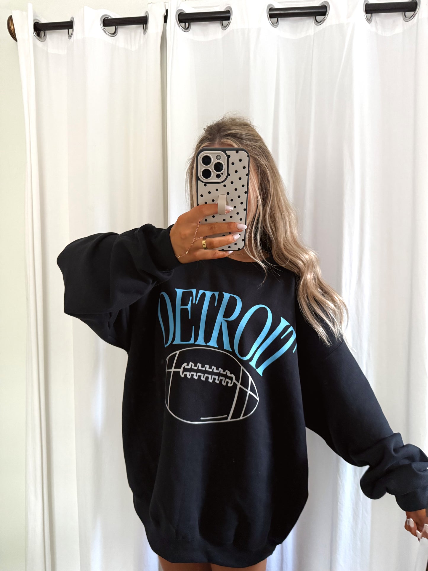 Detroit Football Oversized Graphic Crewneck