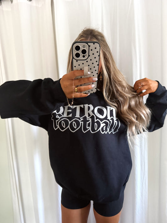 Detroit Football Stacked Unisex Crewneck