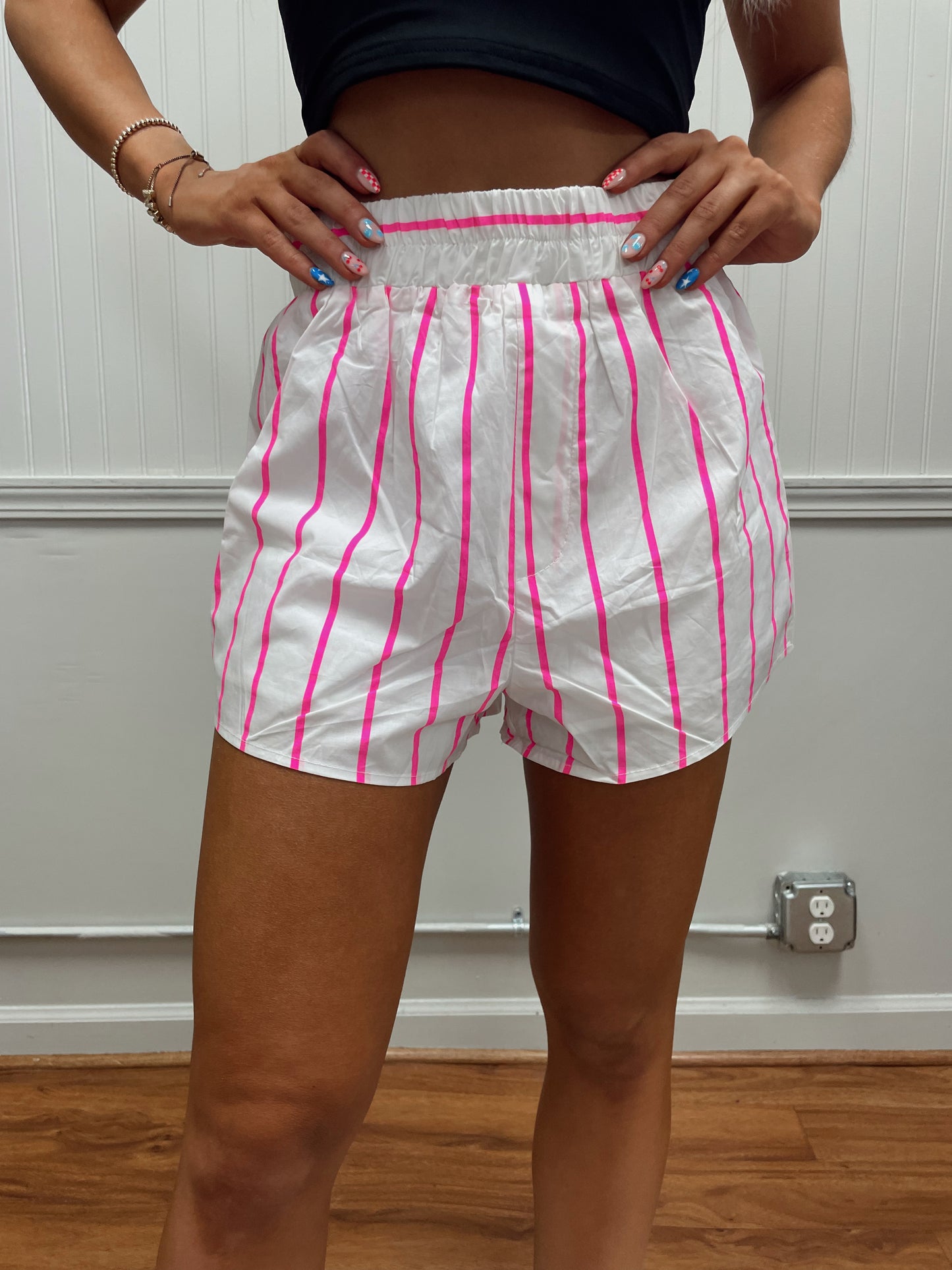 Saturday Striped Boxer Style Shorts