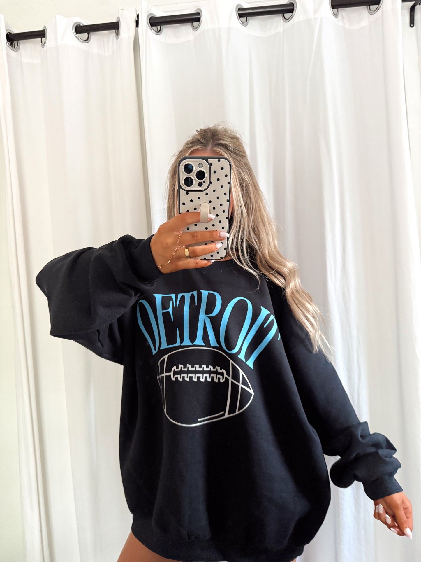 Detroit Football Oversized Graphic Crewneck
