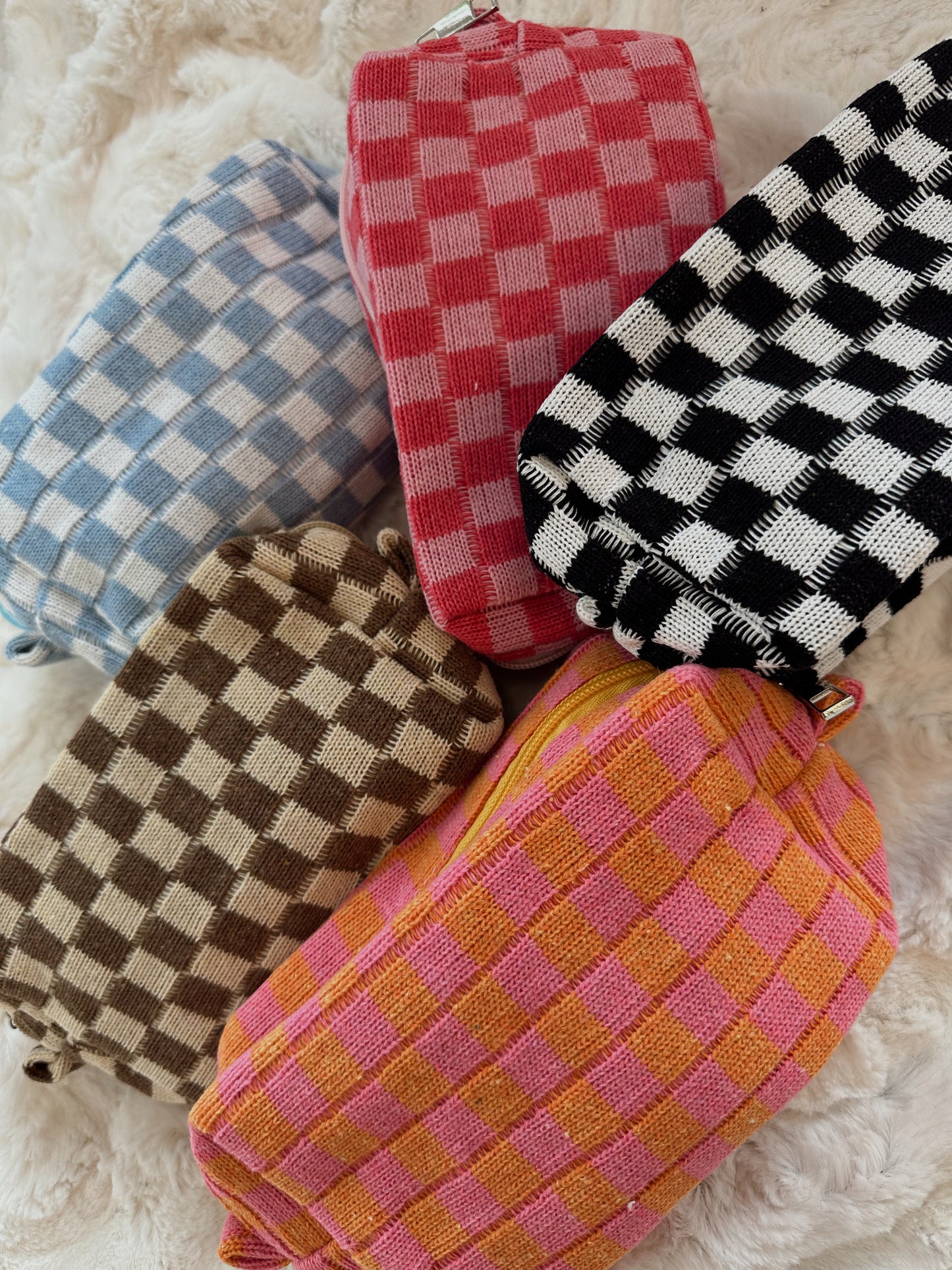 Checkered Cosmetic Pouch