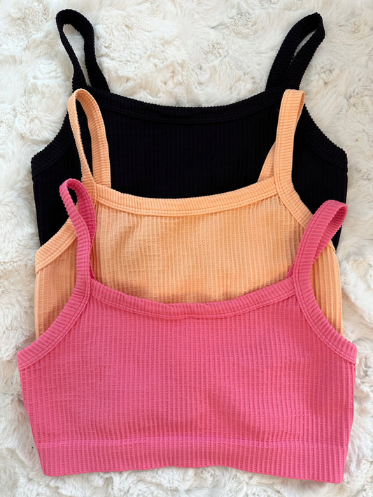 Seamless Ribbed Bralette - Pink Cosmos