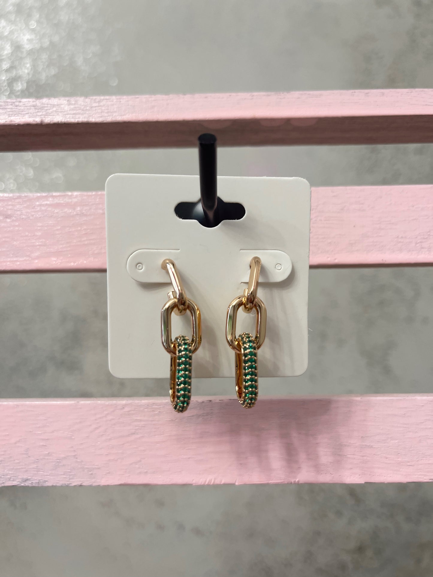 Jade Chain Drop Earrings